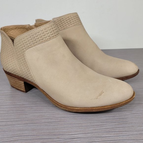 Lucky Brand Brintly Ankle Bootie, Beige Leather - Picture 11 of 12